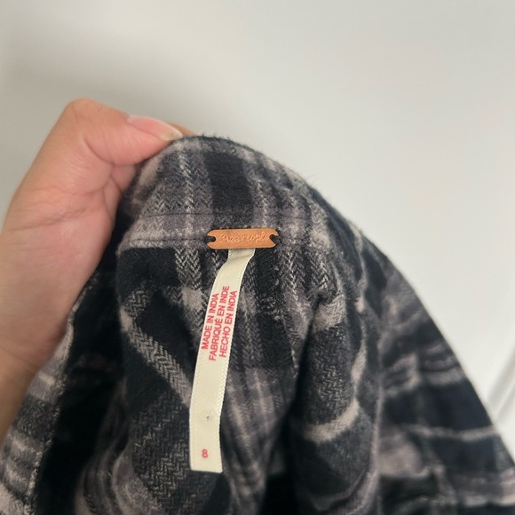 Free People Plaid Serena Micro Skort Black Gray size 8 preppy academia 90s - Picture 8 of 14